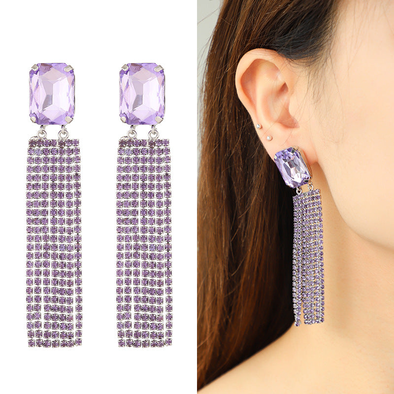 Wholesale Cyberpunk Dopamine Colorful Tassel Earrings